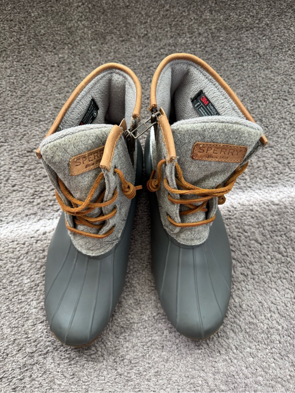 Sperry Gray & Tan Waterproof Women’s Duck Boots